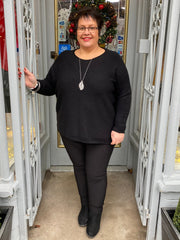 Black long sleeve knitted jumper