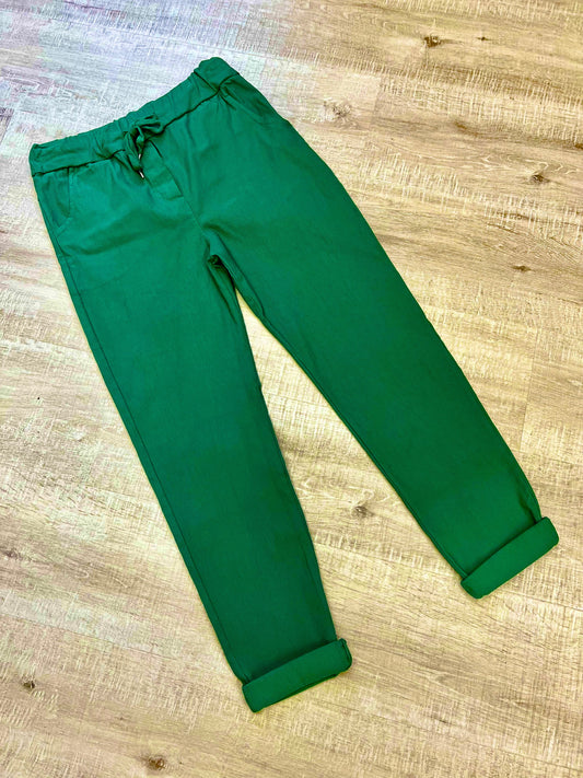 Plus size green smooth super stretchy trousers 18-22