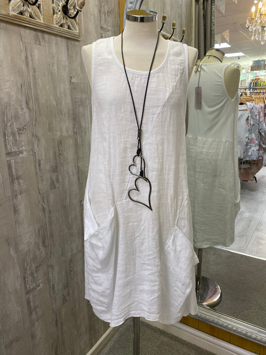 Italian linen dress - White