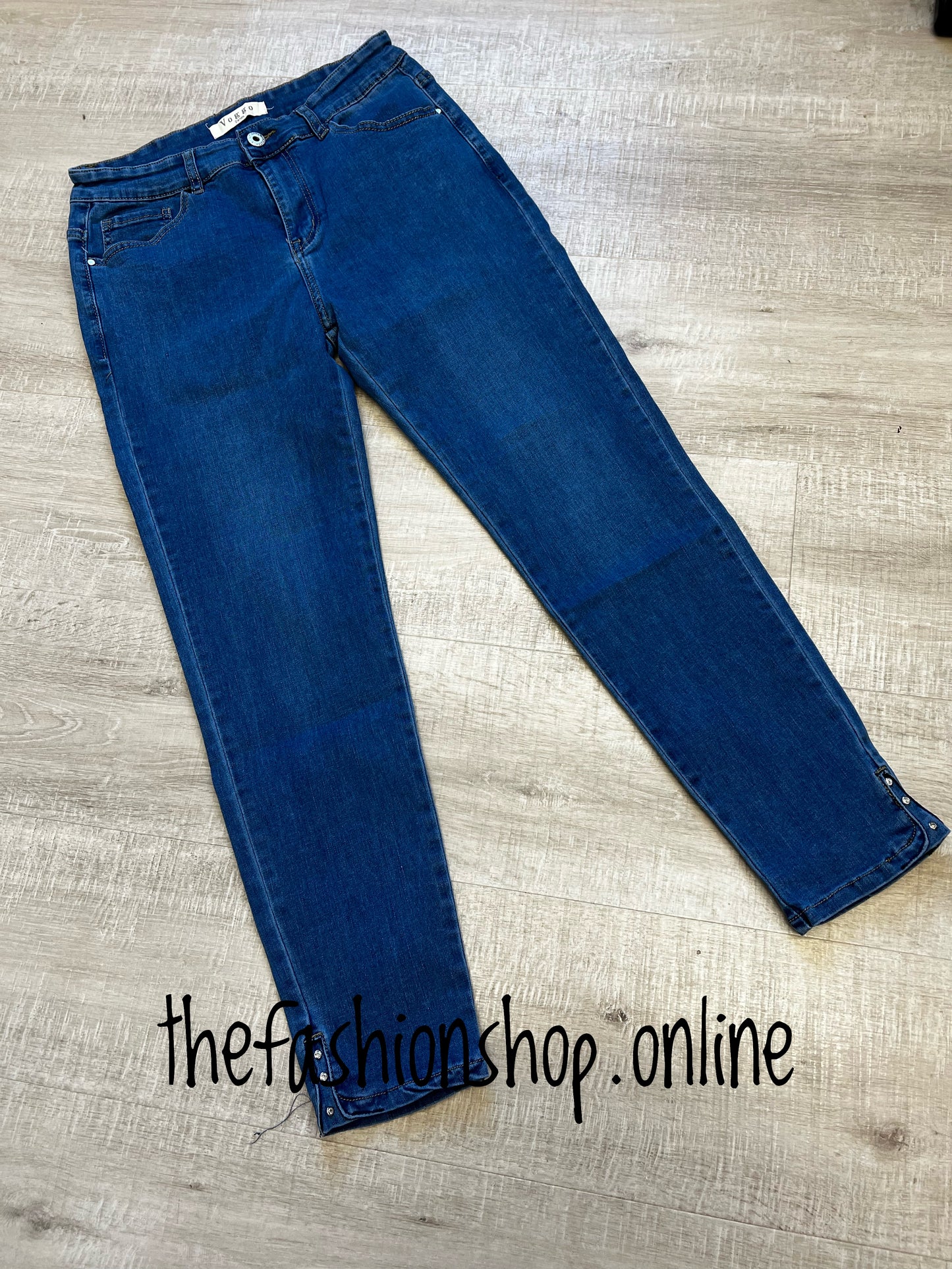 Denim blue diamante slim leg jeans 8-16