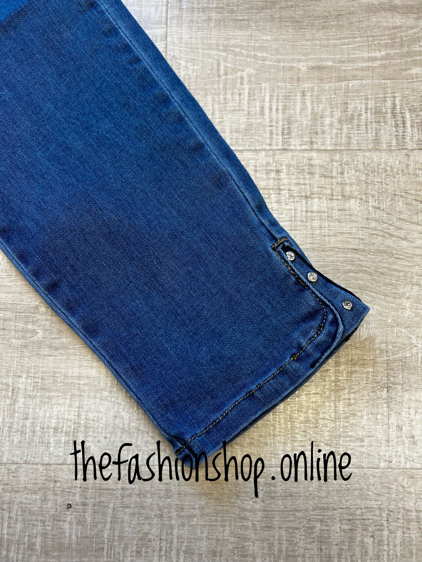 Denim blue diamante slim leg jeans 8-16