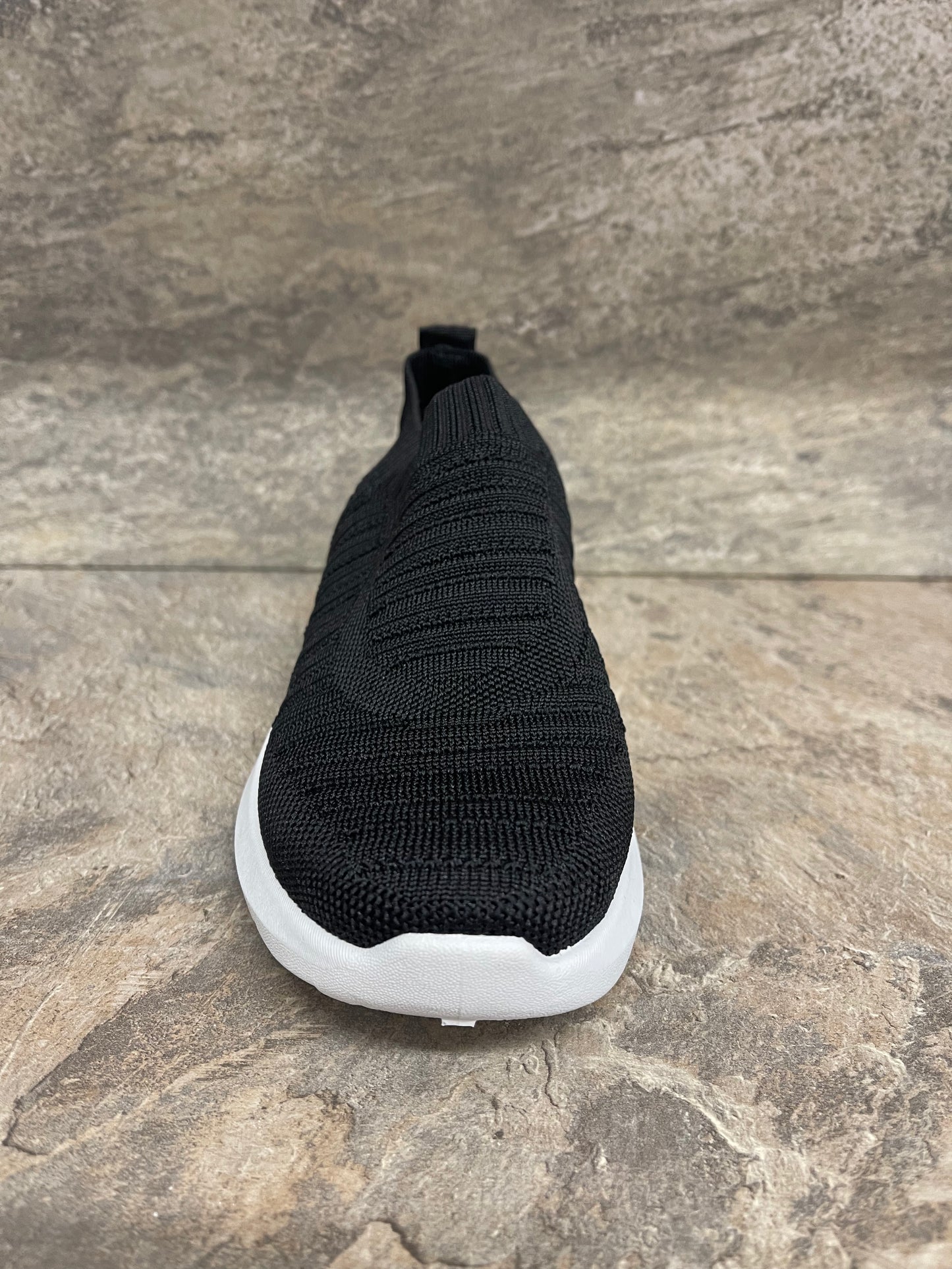 Black casual slip on trainer 3-8