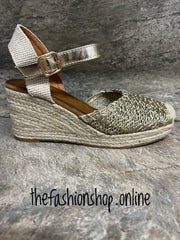 Gold espadrille wedge 3-8
