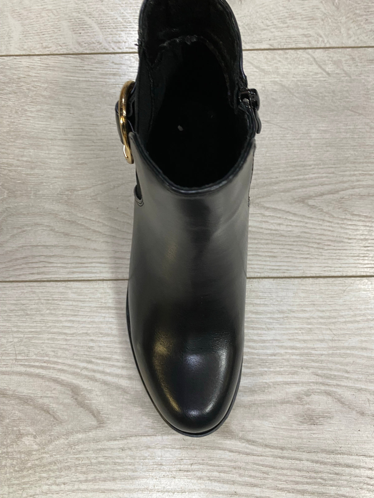 Black buckle detail ankle boot 3-8