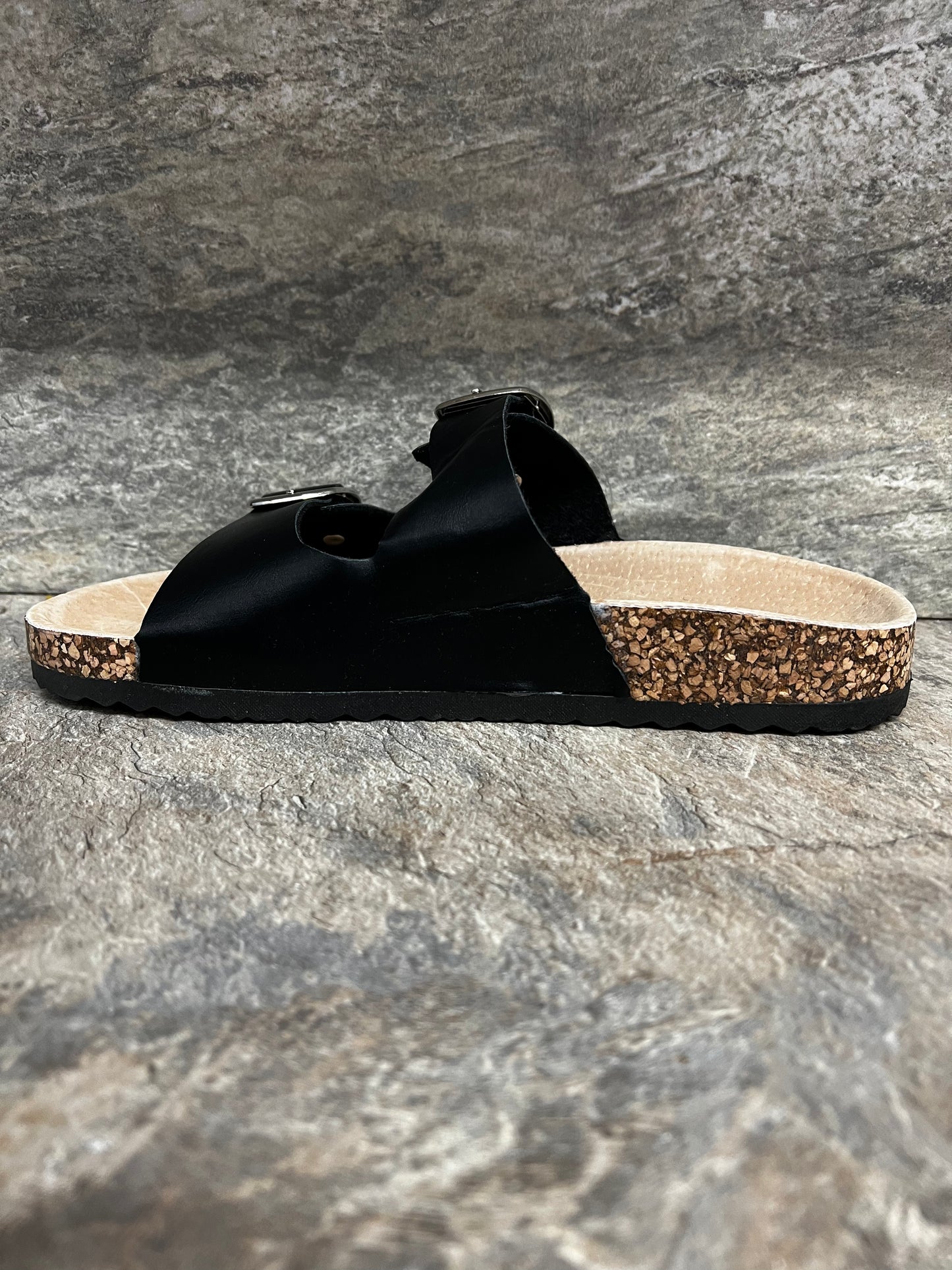 Black slip on sandal sizes 3-8
