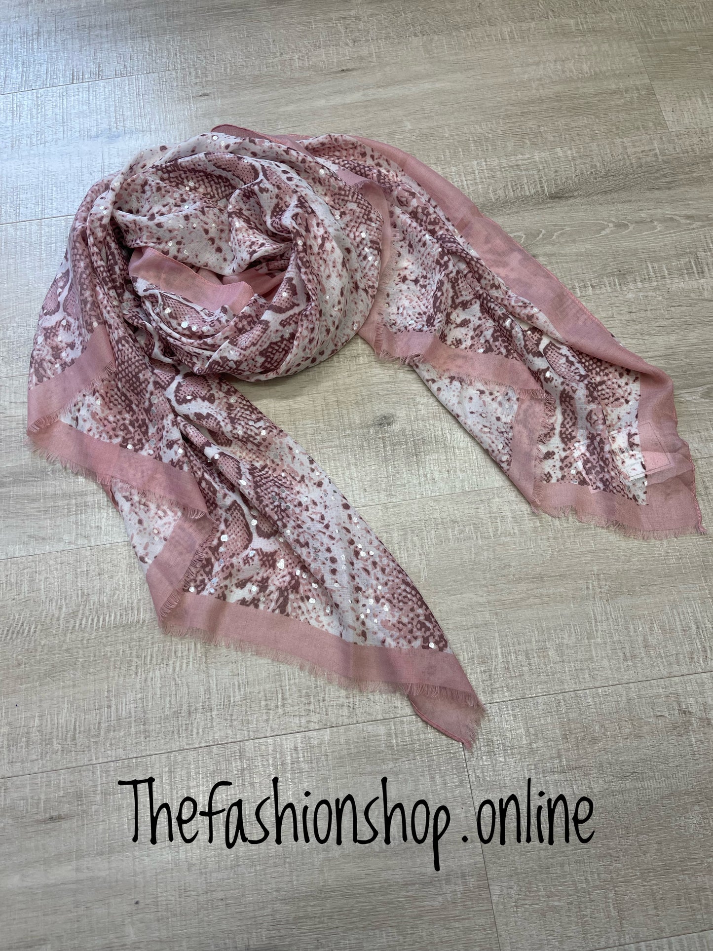 Pink snake print scarf