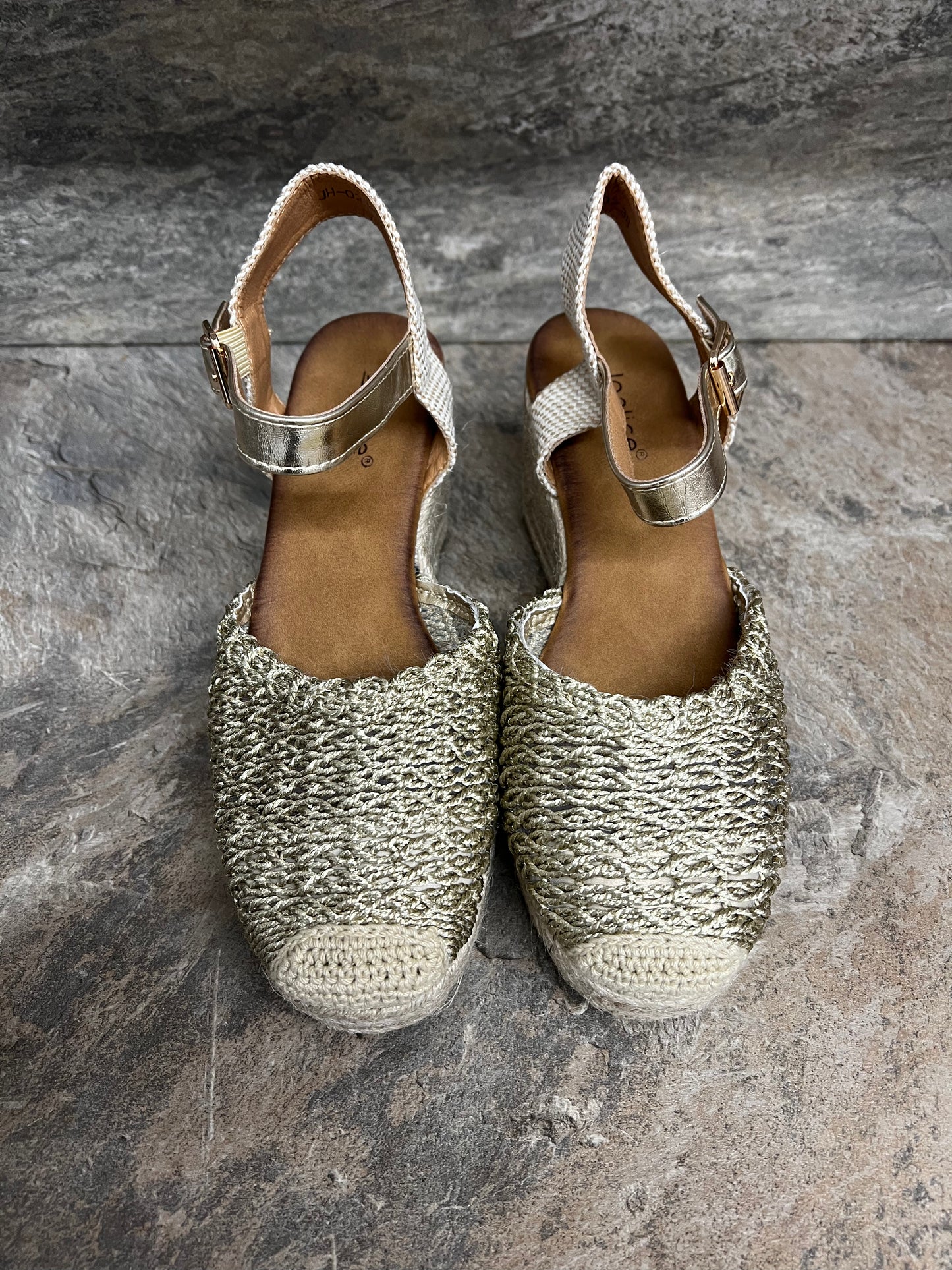 Gold espadrille wedge 3-8