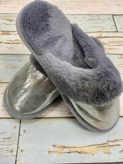Grey sparkle slippers sizes 3-8