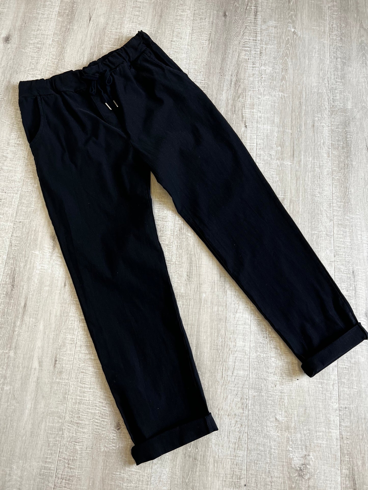 Plus size black smooth super stretchy trousers 18-22
