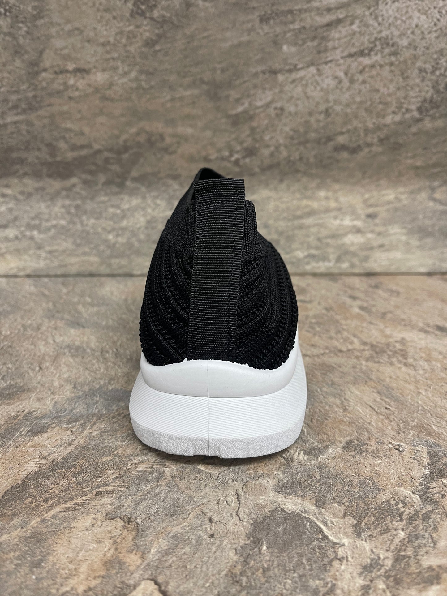 Black casual slip on trainer 3-8