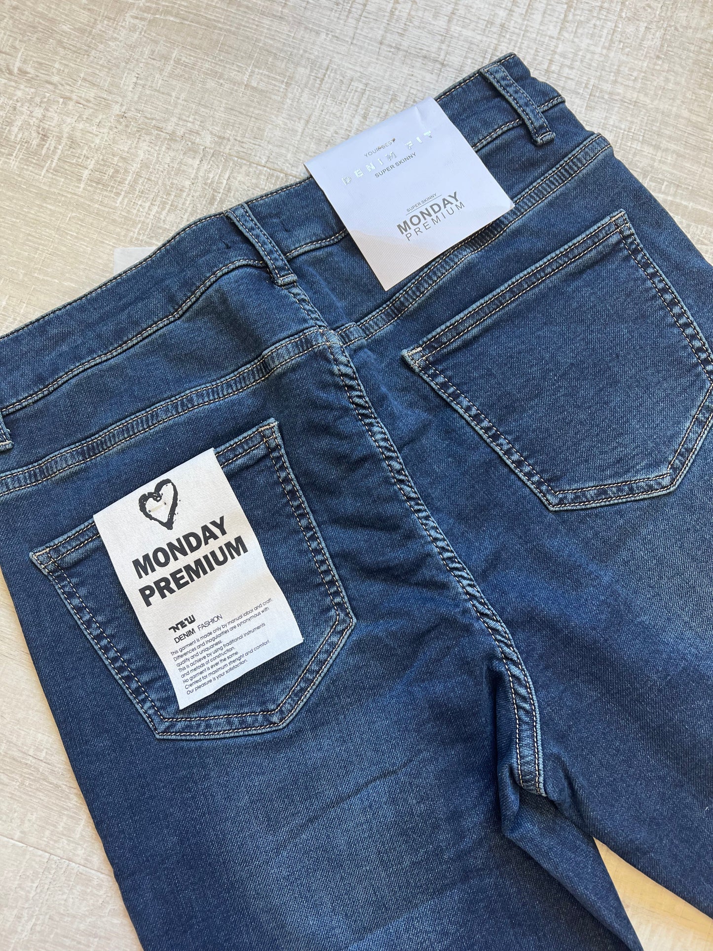 Premium dark denim ladies fit skinny jeans