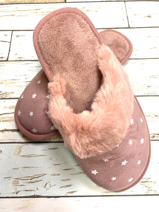 Pink star slippers size 3-8