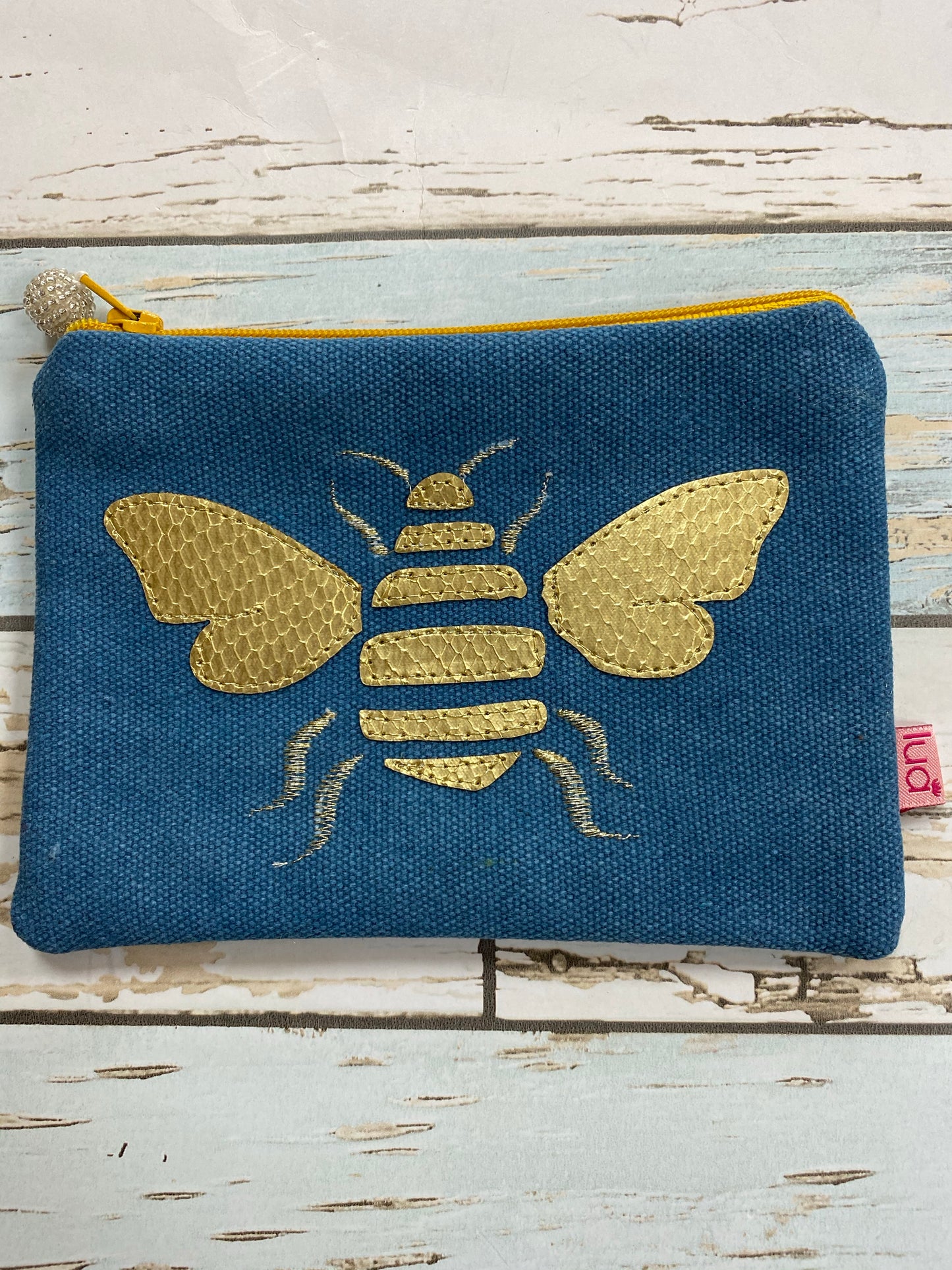 Bee purse blue