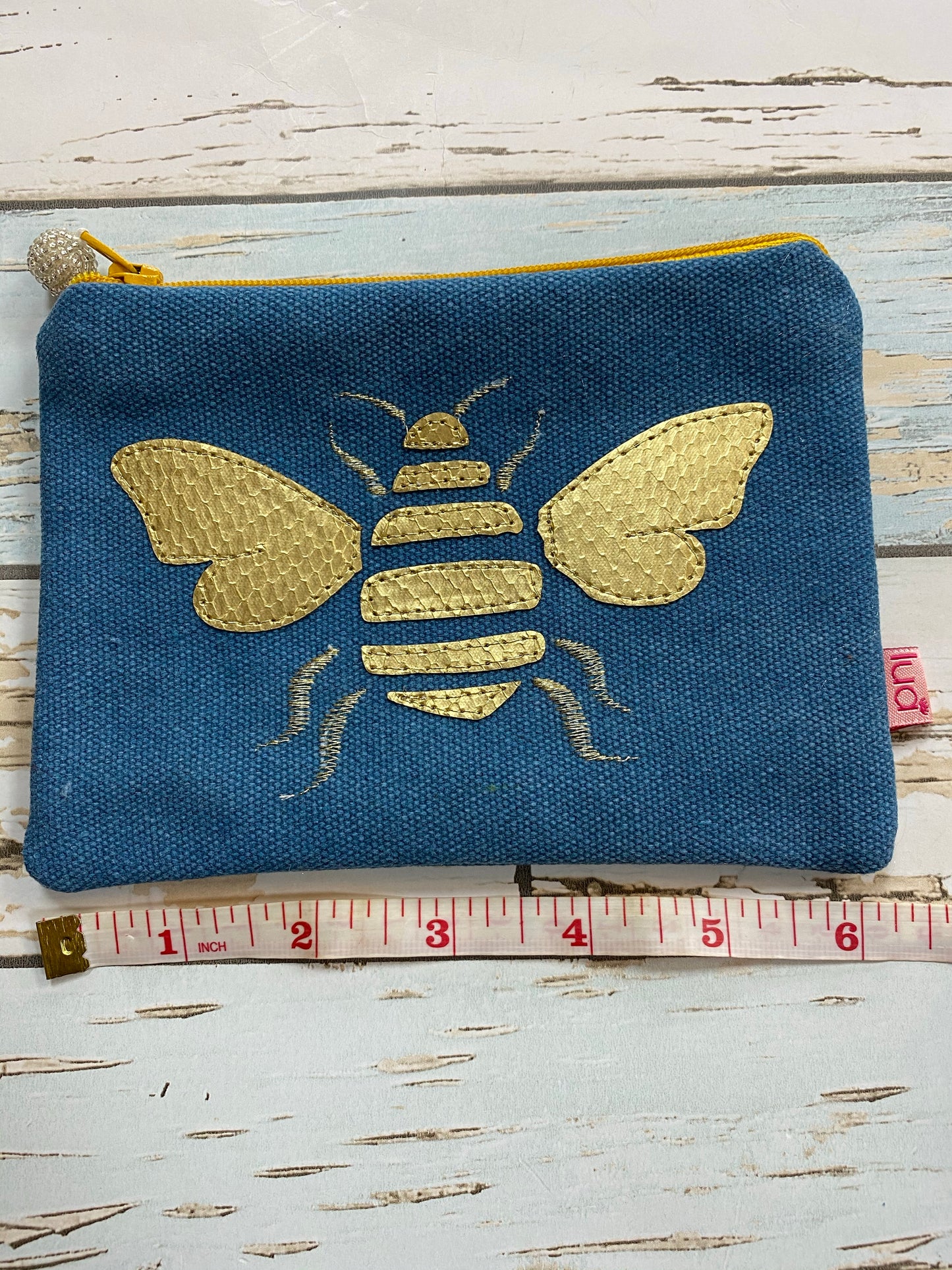 Bee purse blue