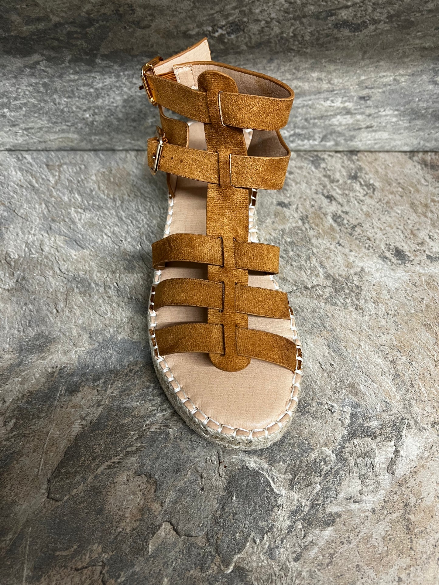 Camel Suede gladiator sandal 3-8