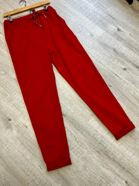 Plus size red classic magic trousers 18-24