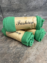 Green fine waffle scarf