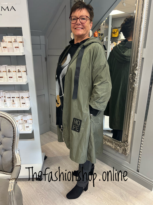 Khaki hooded rain mac 12-20
