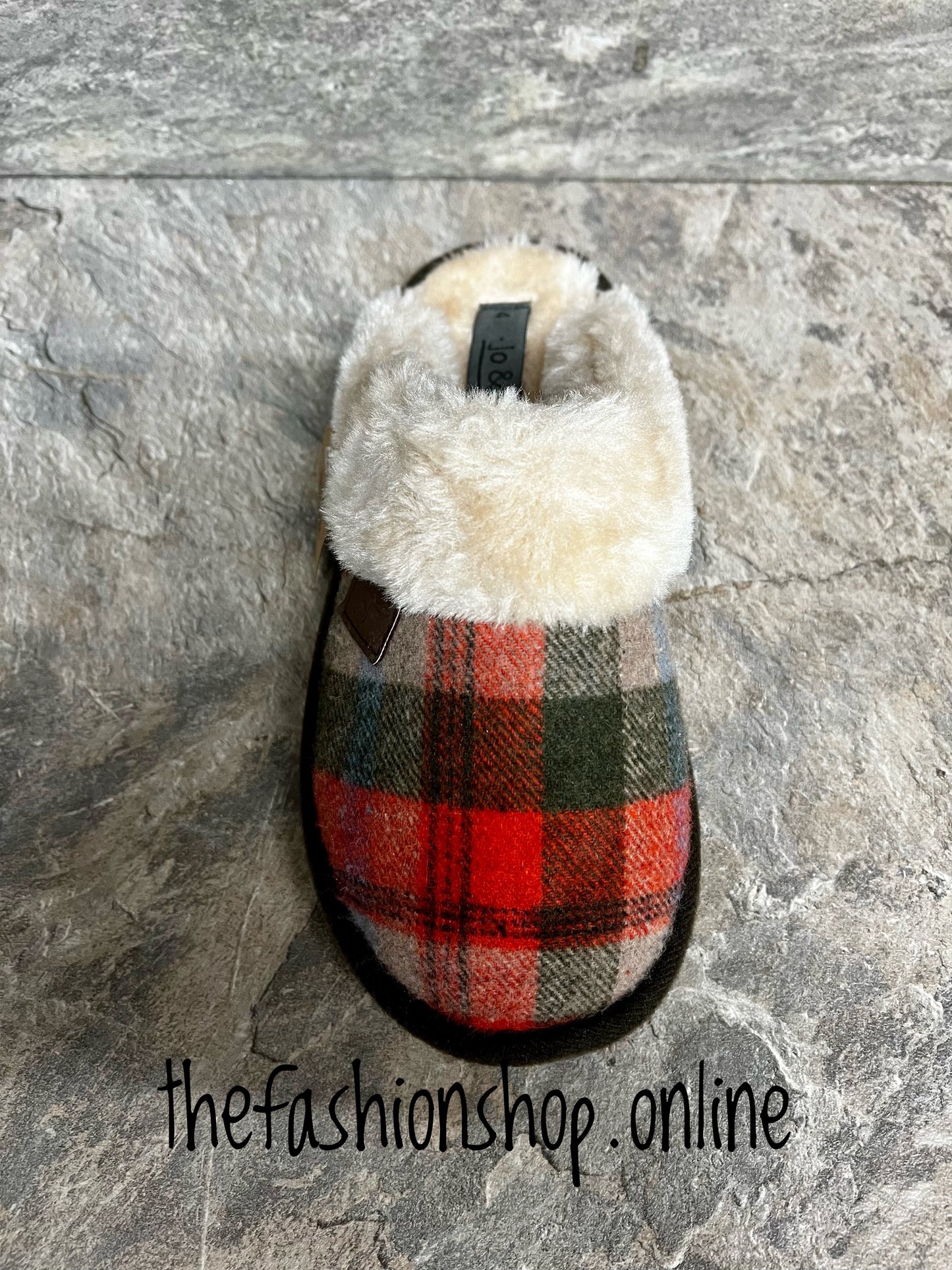 Brown Jo & Joe Shetland highlander faux fur slippers 3-8