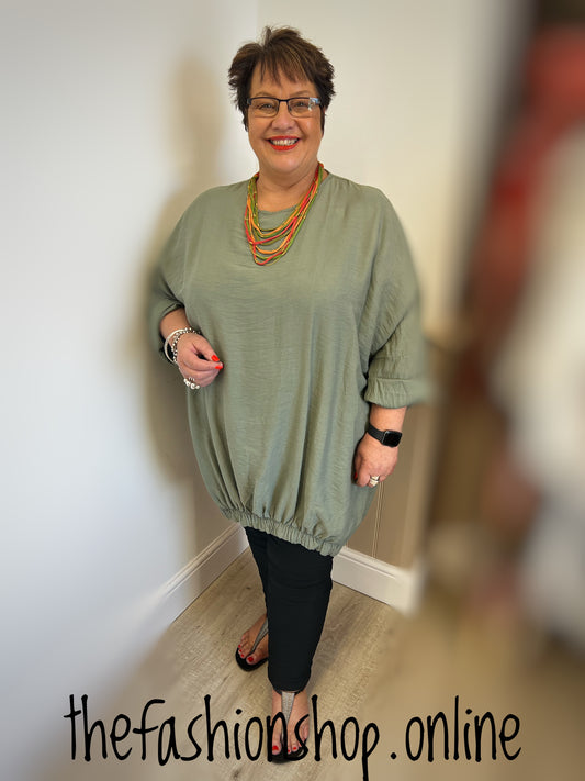 Khaki oversize tunic 14-22