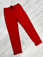 Red smooth super stretchy trousers (reg) 10-16
