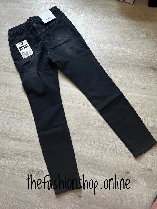 Premium black denim ladies fit skinny jeans 10-20