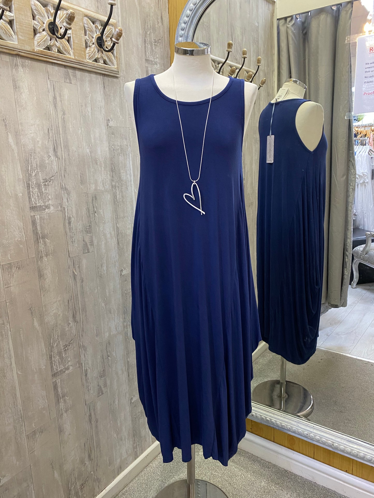 Vest top magic dress in navy 8-18