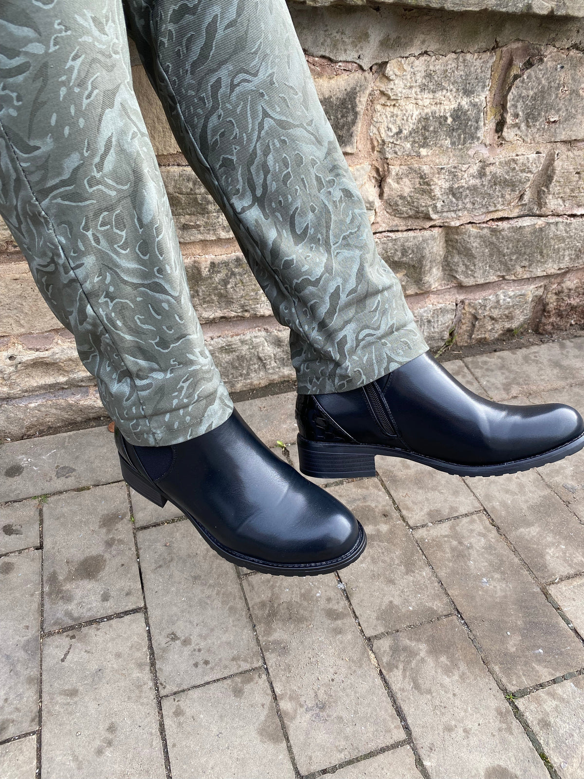 Black buckle detail ankle boot 3-8