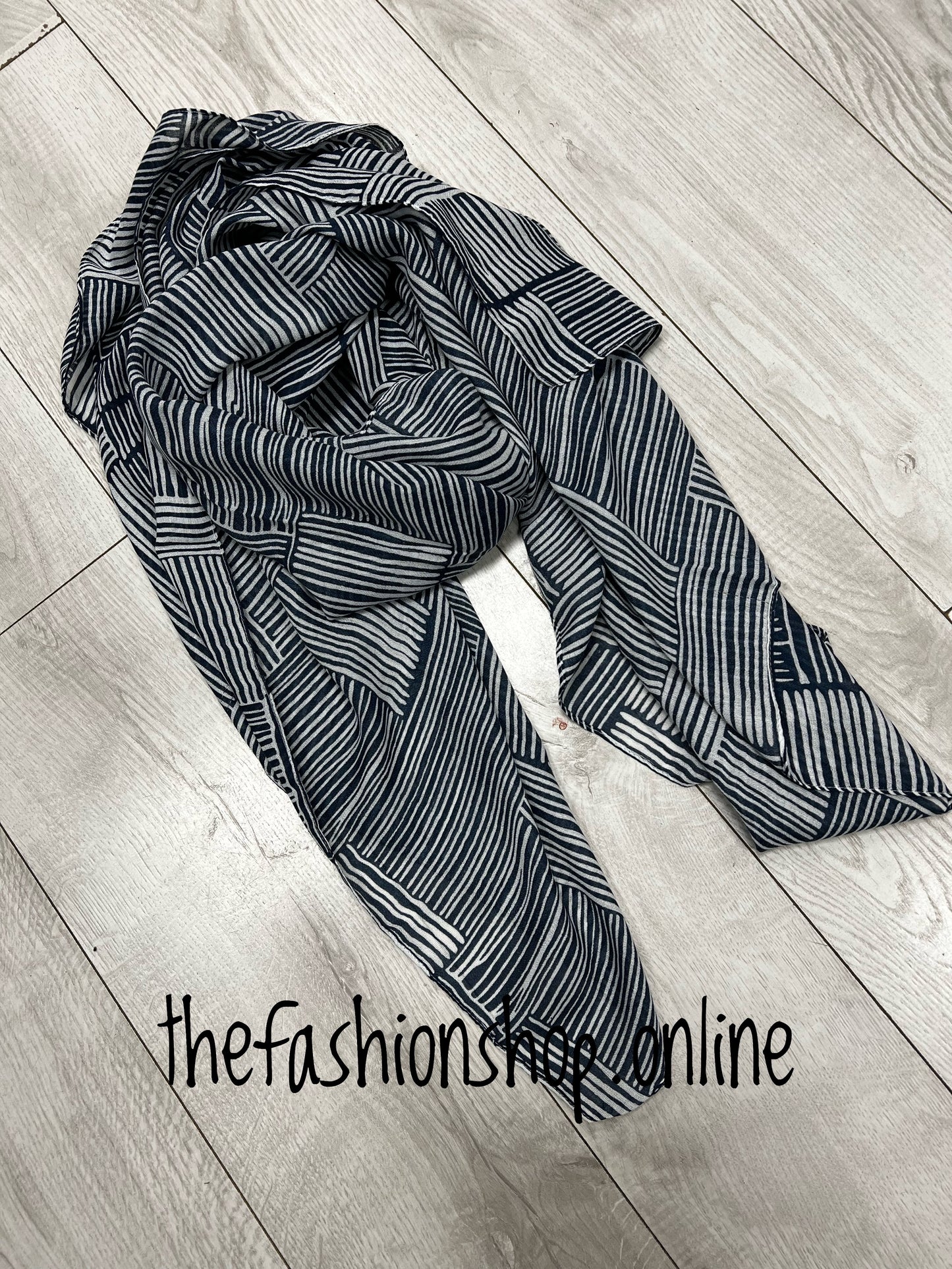 Navy lines scarf