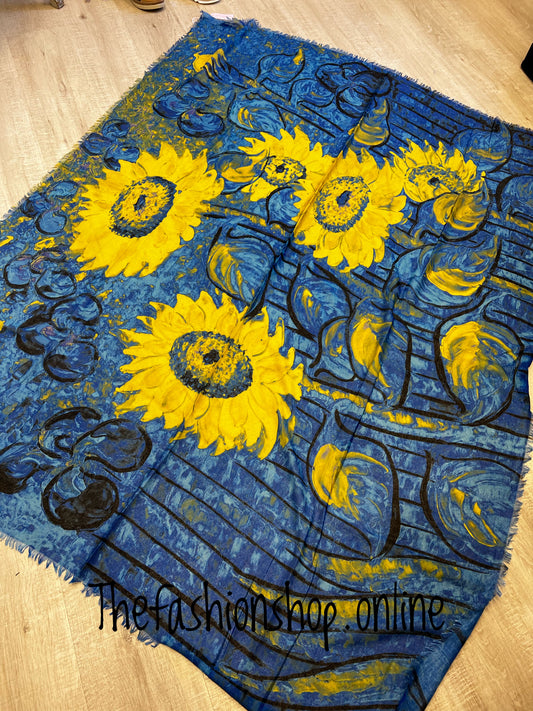 Miss Sparrow blue sunflowers sarong