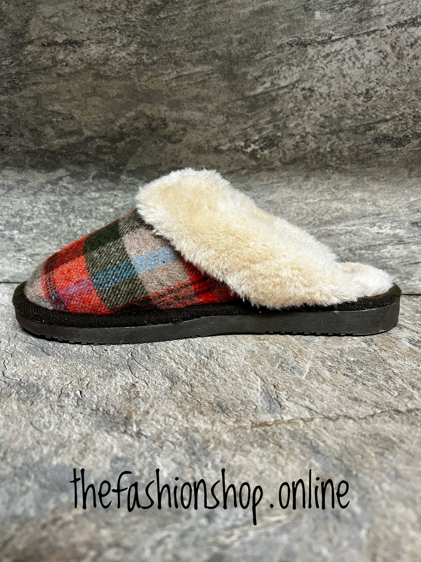 Brown Jo & Joe Shetland highlander faux fur slippers 3-8