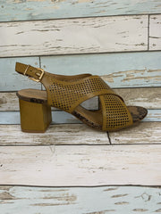 Cut out detail sandal -  Ochre